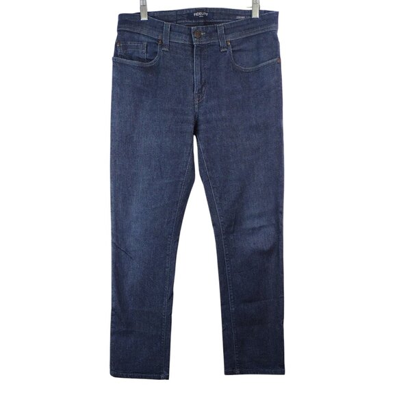 Fidelity Mens Jimmy Straight Leg Jeans Size 33 Blue Stretch Denim Bottoms 33x30